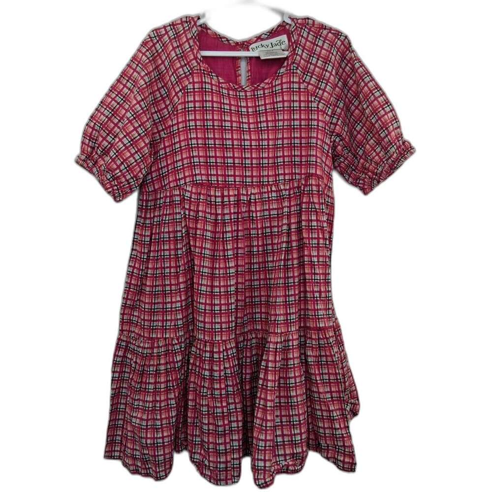 Lucky Jade Girls Lined Plaid Dress Size 5